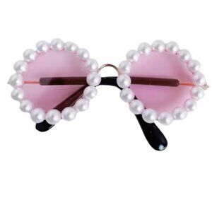 Labubu Doll 17cm Rose Pink Tinted Pearl Sunglasses New